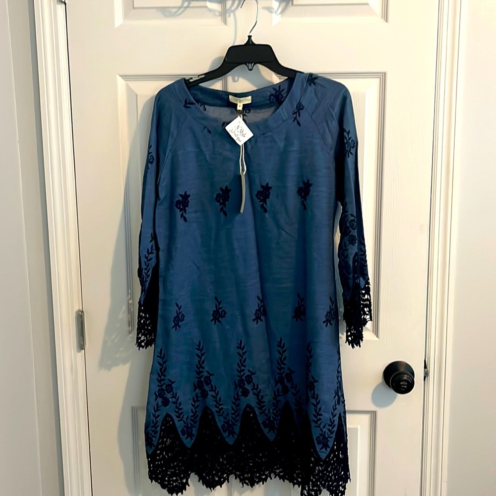 Denim Appliqué dress